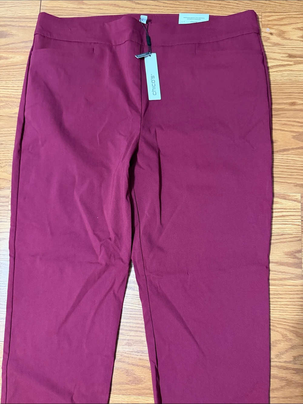 Chico's Brigitte Slim Leg Pull-On Pants Burgundy - Picture 2 of 7